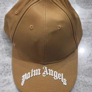 Palm Angels Tan Men's Logo Baseball Cap One Size Adjustable New